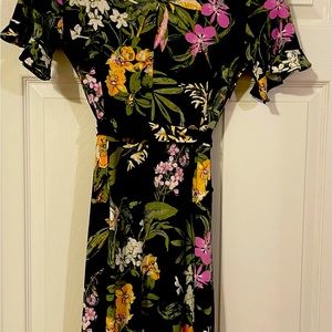 Roz and Ali floral print dress w/belt